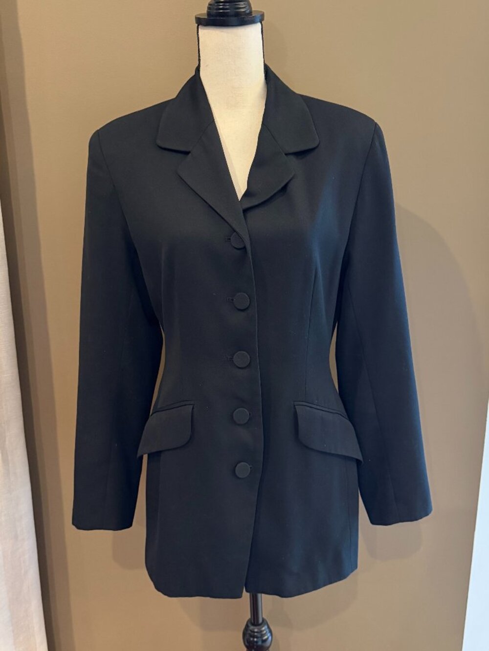 81st & Park Women's Career Office Black Lined Blazer Jacket 90's, Size Medium